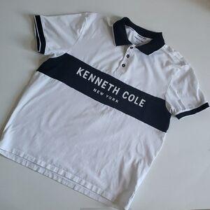Kenneth Cole White and Black Polo Shirt